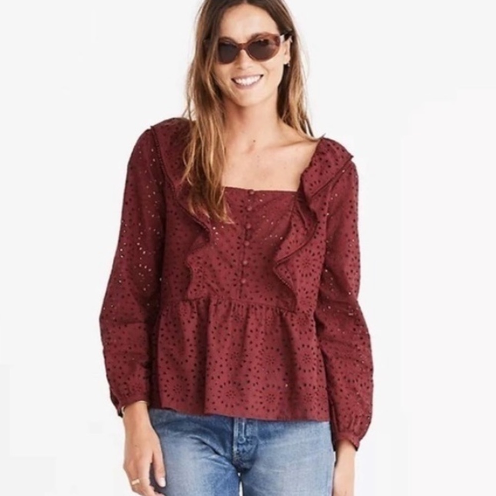 Madewell  Eyelet Embroidered Boho Top
